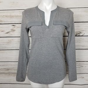 Ann Taylor Loft Grey Long Sleeve Top XS